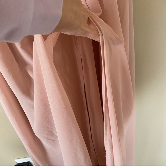 Lulus Lost in the Moment Blush Maxi Dress Blush Pink Wedding Guest Bridesmaid - Picture 9 of 11